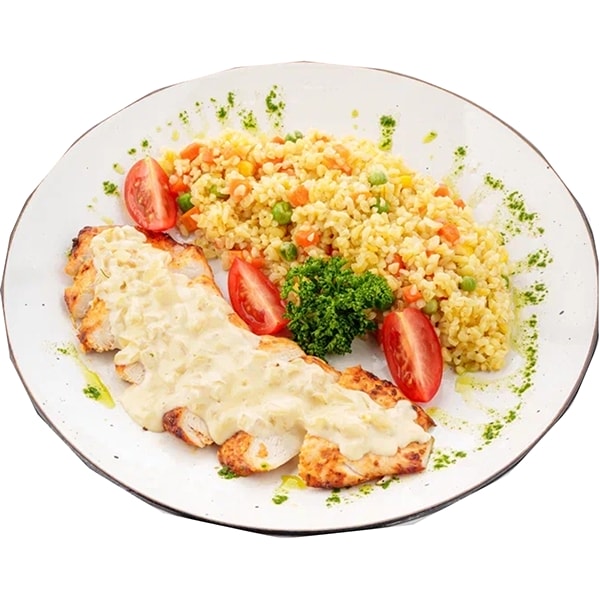 DAMI СТЕЙК КУРИНОЙ ГРУДКИ C БУЛГУРОМ И ОВОЩАМИ